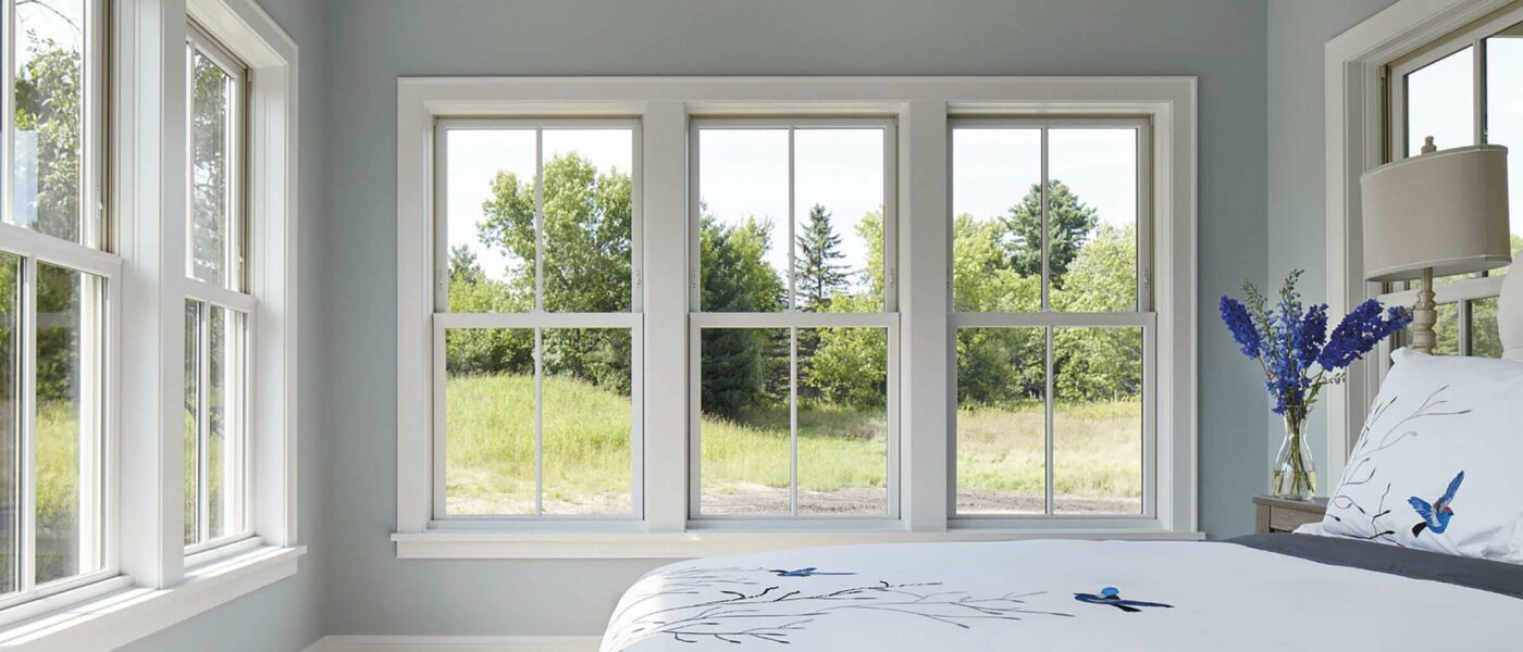 Fiberglass windows in modern Irving home